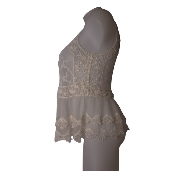 EXPRESS Sheer White Lace Tank Top Size XS - Picture 3 of 6